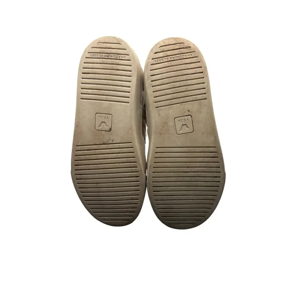 Veja Kids White Leather Sneakers Rose Gold Size 1 Girls Shoes Metallic School